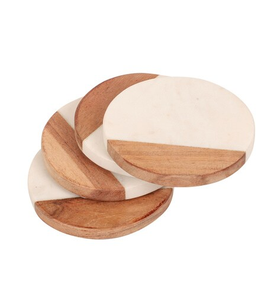 Bois marbre caboteur ensemble Bar maison créatif marbre personnaliser tasse caboteur rond usine prix de gros - Product Image 1