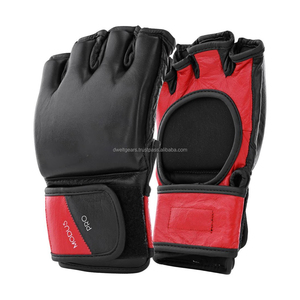 Factory Direct Leather MMA Boxing Gloves Custom Logo Breathable Eco Half Finger Adjustable Wrist <b>Strap</b> Lightweight Gloves - Product Image 1