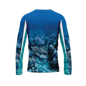 Precio razonable Ropa de verano Nuevo estilo Hombres Impreso Camisas de pesca Impresión digital Transpirable UV Antibacteriano - Product Image 3