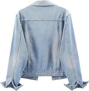 Veste en jean femme manches longues veste en jean boutonnée pour femme vêtements en coupe régulière et surdimensionnés avec - Product Image 5