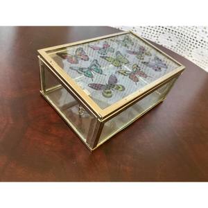 Venta caliente al por mayor a granel de alta calidad Chapado en latón Metal hierro y caja cuadrada de vidrio diseño moderno artículo hecho a mano inauguración de la casa - Product Image 2