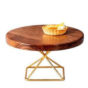 Support à gâteau en bois naturel à 100 % pour les fêtes, les mariages, produit en bois rond, support de service, présentoir à gâteaux, présentoir à cupcakes - Product Image 1