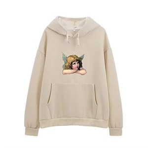 Sweat à capuche unisexe en coton 100% tricoté 280 g/m² avec motif lettres, rose, cordon de serrage, en gros, en stock, pour hommes - Product Image 4