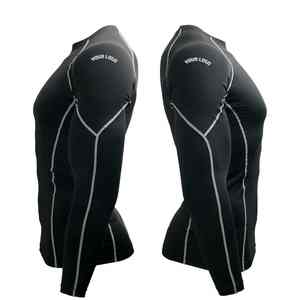 Top de compresión de poliéster de Spandex de manga corta Rash Guard para entrenamiento de gimnasia, correr, Fitness, impresión personalizada disponible - Product Image 3