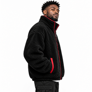 Veste polaire sherpa pour homme de haute qualité, texture douce en polaire, coupe ample et confort durable pour la mode décontractée hivernale - Product Image 4