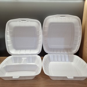 8x8x3 pulgadas tres compartimentos PS contenedor de alimentos de espuma con tapa Fábrica en Vietnam - Product Image 4