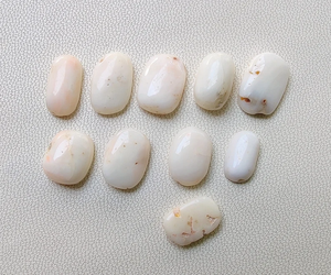 Cabujón ovalado de Coral Blanco japonés de calidad AAA, cabujón suelto blanco genuino pulido de Coral blanco rosa Natural, fabricación de joyas - Product Image 5