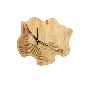 Reloj de pared de madera personalizado Marco de forma de huevo único moda elegante números árabes Hospital Oficina Reloj de pared de madera - Product Image 2