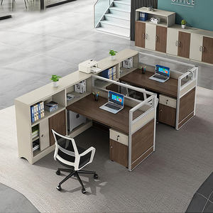 Escritorio Modular Premium para Oficina de 4 Plazas, Material de Panel MDF, Cubículo de Oficina de Madera, Mesa de Computadora para Centro de Llamadas, Comercial - Product Image 5