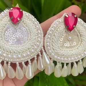 Broderie ต่างหูลูกปัดอุปกรณ์เสริมการปักที่กำหนดเองต่างหูลูกปัดหลากสีเครื่องประดับสำหรับงานเลี้ยงเทศกาลต่างหูลูกปัด - Product Image 6