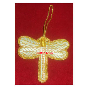 เครื่องประดับแขวนต้นคริสต์มาสทำด้วยมือปักลาย zari และลูกปัดสำหรับตกแต่งต้นคริสต์มาส - Product Image 1