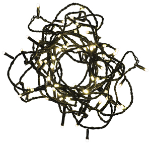 10m. Ghirlanda classica con 100 LED bianco caldo, alimentazione a corrente, 8 funzioni, IP44 (GSC 204600012) - Product Image 1