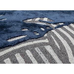 Tapis en laine et viscose tufté à la main Tra-15047, motif abstrait gris et noir pour usage domestique - Allées - Product Image 3