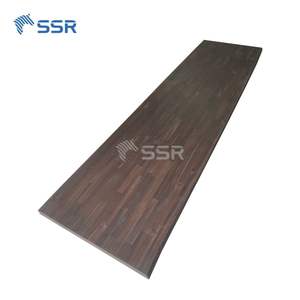 Encimera de Madera de Acacia Espresso con Borde Natural de 25x1.5x122 Pulgadas, Escritorio de Oficina Urbano Contemporáneo - Por SSR VINA - Product Image 3