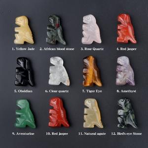 Statue de dinosaure en pierre naturelle 16 couleurs 18*28mm pierre de cristal de guérison sculptée à la main pierre de poche animale pour la décoration de la maison - Product Image 2