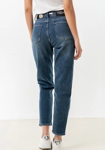 Pantalon large décontracté pour femmes taille haute déchiré jean respirant Denim style droit délavé foncé - Product Image 3