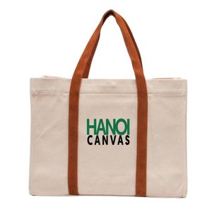 Custom Reusable <b>Canvas</b> Tote Bag with Cotton Handle Customized Size Casual Letter Design for Women & Students <b>Beach</b> Shopping - Product Image 1