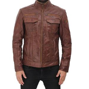 แจ็กเก็ตหนังสำหรับผู้ชายสไตล์พรีเมี่ยมพร้อมด้วย100% 2025หนังวัวแท้สำหรับฤดูหนาว - Product Image 1