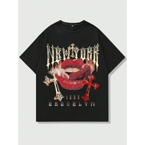 Haute qualité grande taille hommes en gros plaine 100% coton t-shirt surdimensionné fabricant impression graphique Streetwear t-shirts - Product Image 1