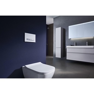 WC suspendu Geberit SMILE Square Rimfree à chasse profonde, blanc, avec design fermé - Product Image 4