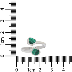 925 Sterling Silver Natural Shape Malachite Ring Bezel Setting Classic Style for Engagement Anniversary Gift Pack Of 6 - Product Image 5