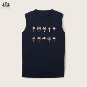 Camiseta sin mangas de punto 100% algodón para hombre, cuello redondo, diseño y talla personalizados, informal, de secado rápido, transpirable, ecológica, para fitness - Product Image 5