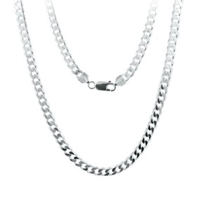 Cadena de Plata de Ley, 1.5 x 5.3 mm, 50 cm, Acabado Plateado Liso, Accesorios de Joyería de Moda, Empaquetados en Bolsa - Product Image 2