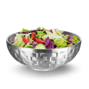 Bol de service rond à vendre, finition martelée argentée, pour la maison, les hôtels, les tables, les traiteurs et les cantines, bols de service pour aliments - Product Image 3