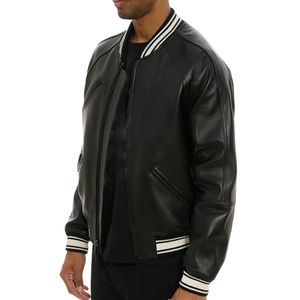 Dernier modèle de vestes universitaires Letterman à manches en cuir brodées de bonne qualité pour hommes Vestes universitaires en chenille brodées pour hommes - Product Image 5