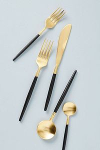 Cubiertos de acero inoxidable de diseñador con mango de metal negro elegante, fabricante y exportador de vajilla de diseño personalizado SCI - Product Image 6