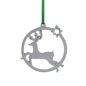 Décorations de Noël Maison avec étoile en forme de cœur, design moderne, en métal, à suspendre, finition aluminium, décoration murale - Product Image 3