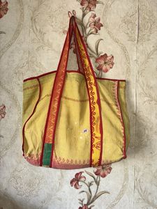 กระเป๋าสะพายไหล่ผ้าฝ้ายวินเทจขนาดใหญ่ทำมือแบบลำลองสำหรับผู้หญิงมีซับในผ้าแคนวาสทนทานสำหรับการช็อปปิ้งชายหาด - Product Image 4