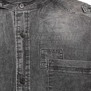 เสื้อยีนส์ผ้าคอตตอนเนื้อนุ่มสำหรับผู้ชายเสื้อเชิ้ตลำลองใส่ได้ทุกวันเสื้อยีนส์แฟชั่นแนวสตรีทแบบสลิมฟิต - Product Image 6