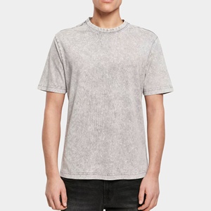 T-shirt vintage délavé à l'acide pour homme 2026, 100 % coton, coupe ample, ourlet déchiré, épaules tombantes, imprimé, vente en gros - Product Image 1
