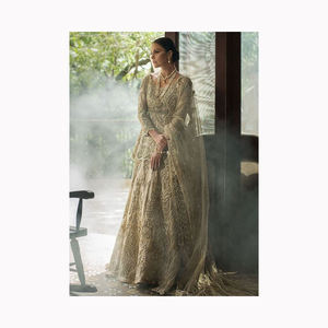 2024 boda listo diseñador nupcial Kurta indio/paquistaní XXL adornado Dabka piedra cuentas de cristal Lehenga Choli dibujado a mano - Product Image 5