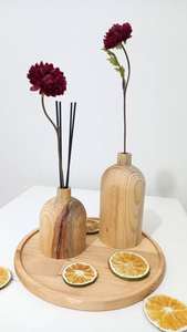 Handmade Wood Round <b>Tray</b>,Kitchen <b>Tray</b>, Key <b>Tray</b>, For Perfume and <b>Jewelry</b>, Decorative Wooden Round Board, 11 inc - Product Image 5