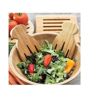 Ensemble de cuillères à salade en bois pour la maison et la restauration, fabriqué en Inde, en promotion