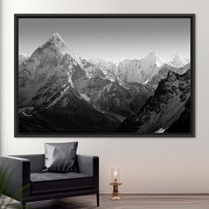 Elegant Everest Base Camp Canvas Print - Mountain Landscape Art,1P:Black <b>Framed</b> - Product Image 1