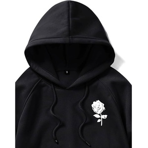 Nueva llegada 100% algodón forrado francés Terry manga larga hombro pendiente cuello impreso cómodo de talla grande Sudadera con capucha para hombre - Product Image 3