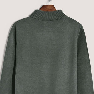 100% High Quality Cotton Grey Plain High Neck <b>Sweater</b> Breathable Anti-Wrinkle Anti-Shrink with Customizable Logo for Winter - Product Image 5