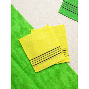 ผ้าขนหนูอาบน้ำโพลีเอสเตอร์ขัดผิว 2 ผืน สีเหลือง - Product Image 1