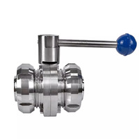 Aohoy 304 316L Sanitaire en acier inoxydable SMS 3A Dairy Union Set Type Vanne papillon Prix