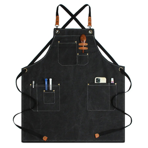 ผ้ากันเปื้อนทำอาหารในห้องครัวร้านอาหารพร้อมโลโก้ผ้ากันเปื้อนเชฟแบบกำหนดเองมีกระเป๋าขนาดใหญ่ทนทานลายทาง - Product Image 2