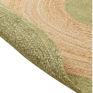 Tapis de sol rond en jute tressé fait à la main, naturel, écologique, style bohème, pour le salon, la chambre à coucher, la décoration du sol de la maison - Product Image 2