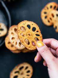 Chips de raíz de loto crujiente (sin aceite, Vegano, sin gluten) | Chips de raíz de loto horneados crujientes - Product Image 5