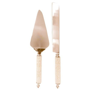 Gadgets de cuisine les plus vendus Serveur à gâteau classique et couteau (lot de 2) Trancheuse à gâteau d'anniversaire finition argentée pour fête de mariage - Product Image 6