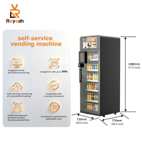 Distributeur automatique intelligent de boissons avec technologie visuelle IA, type casier réfrigéré à porte ouverte