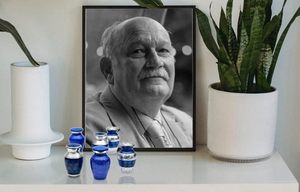 Pequeñas Urnas de Cremación para Cenizas Humanas | Juego de 6-3 Pulgadas Cúbicas Mini Recuerdo Azul y Plateado con Estuche de Terciopelo - Product Image 5