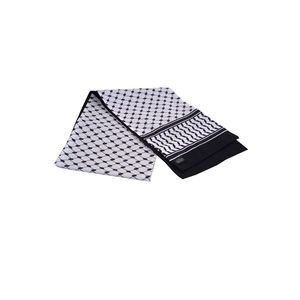 Blanco y Negro Palestina Keffiyeh Poshi Patrón Bufanda y bandera Bandera Bolsa de lino Bufanda de doble cara - Product Image 2