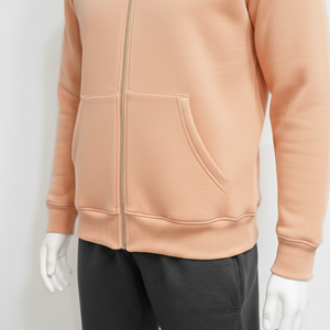 Sweat-shirts en tissu personnalisés pour hommes, sweat-shirts en coton vierge décontractés surdimensionnés, logo personnalisé pour unisexe, sweat-shirts à fermeture éclair personnalisés en GSM - Product Image 6